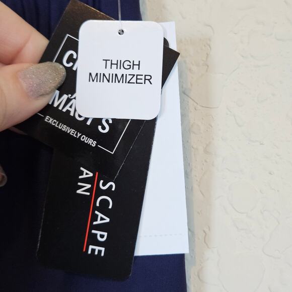 Island Escape Navy Blue Swim Bottom Shorts Plus 16W Beach Pool Vacation - Picture 5 of 10